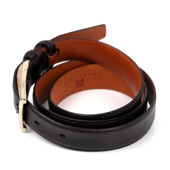 Trafalgar EASTON BROWN GENUINE LEATHER 1 1/8"Wd DRESS MEN'S BELT Sz 38/95 (X88 - Picture 3 of 12